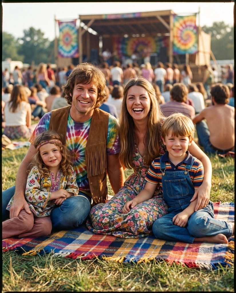The same family restyled as 1960s · '69 Rock Festival