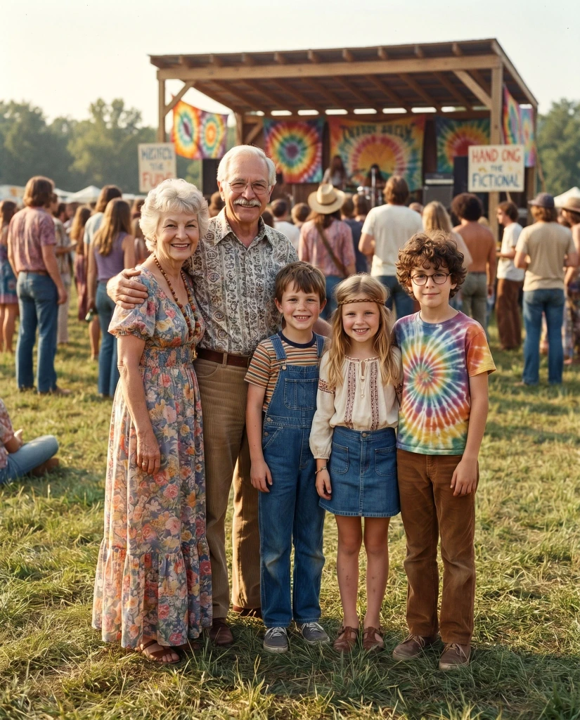 The same family restyled as 1960s · '69 Rock Festival